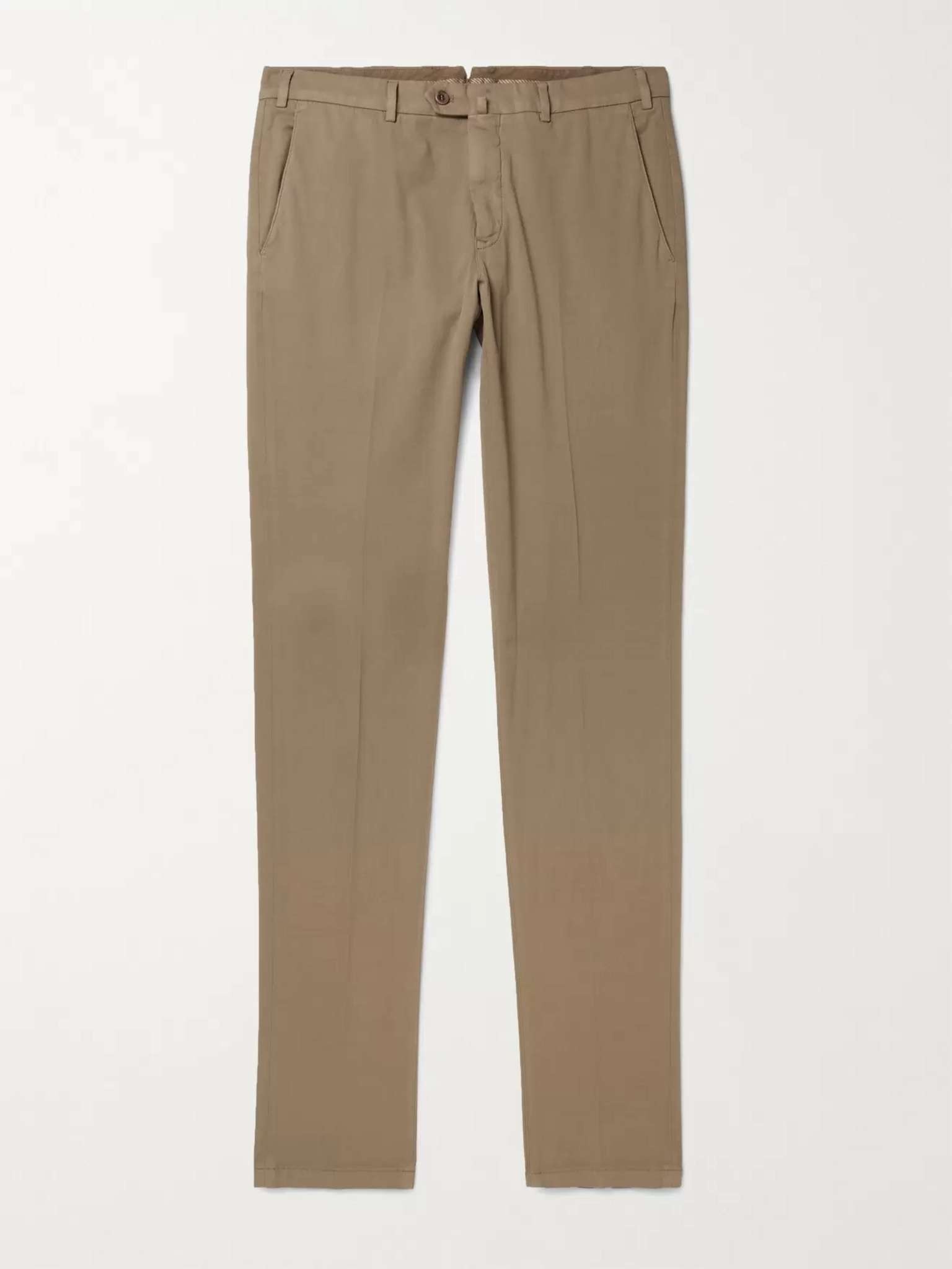 Slim-Fit Stretch-Cotton Trousers - 1