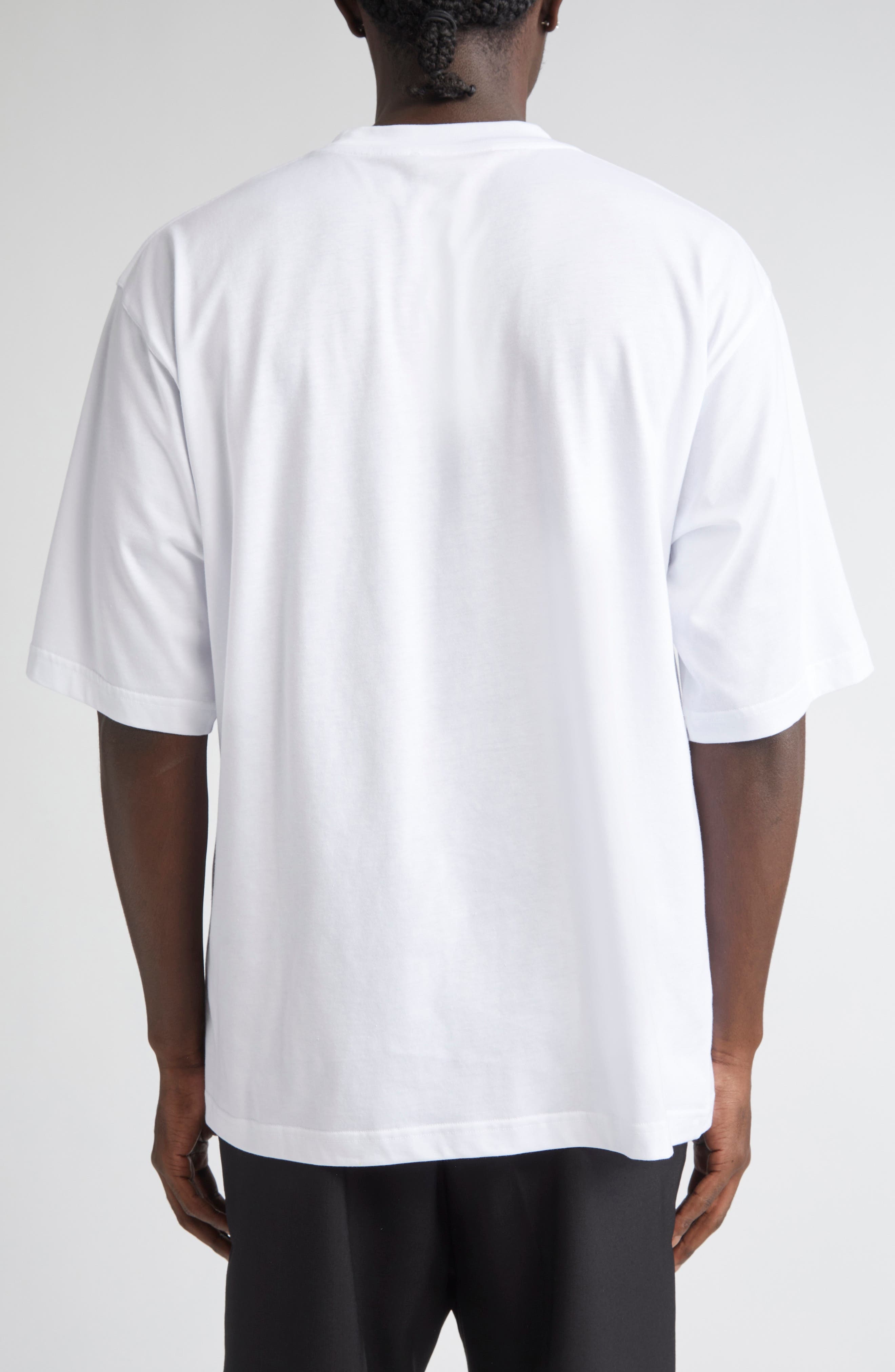 Marni Logo Tag Cotton T-Shirt in Lily/White at Nordstrom - 2