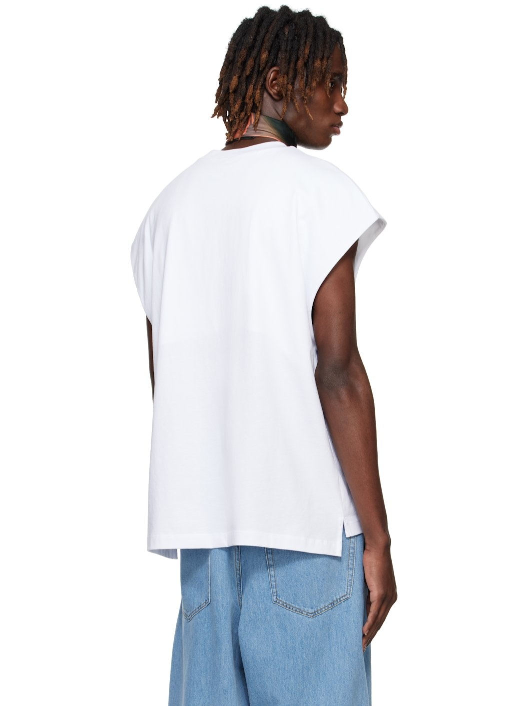 White Sleeveless T-shirt - 3