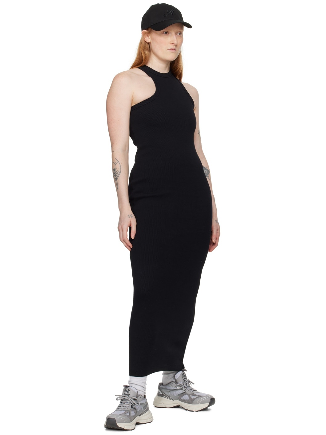 Black Scoop Asymmetric Maxi Dress - 4