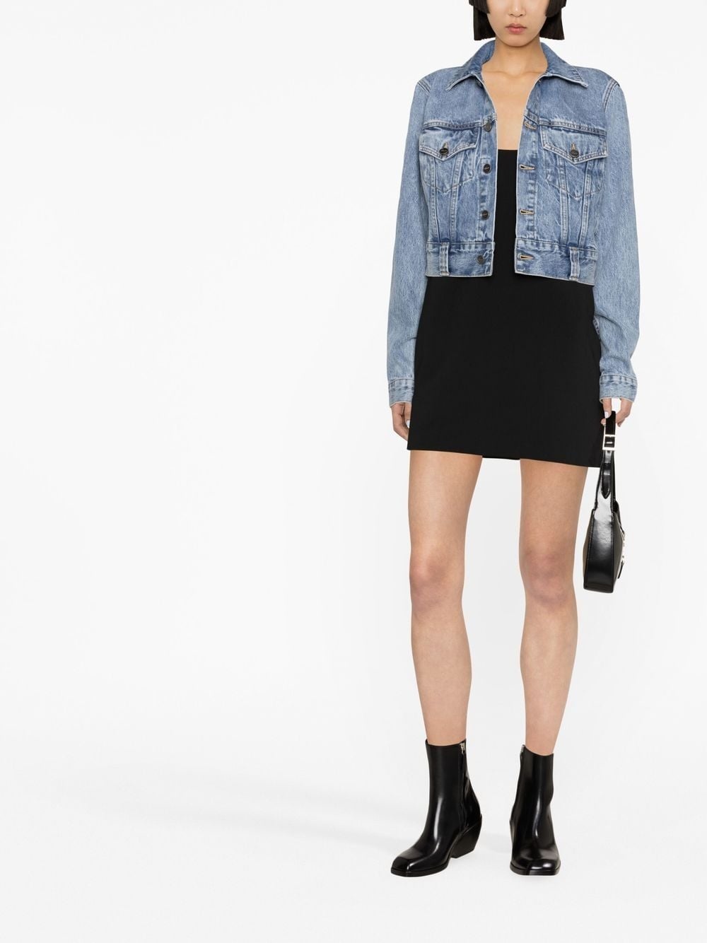 cropped denim jacket - 2