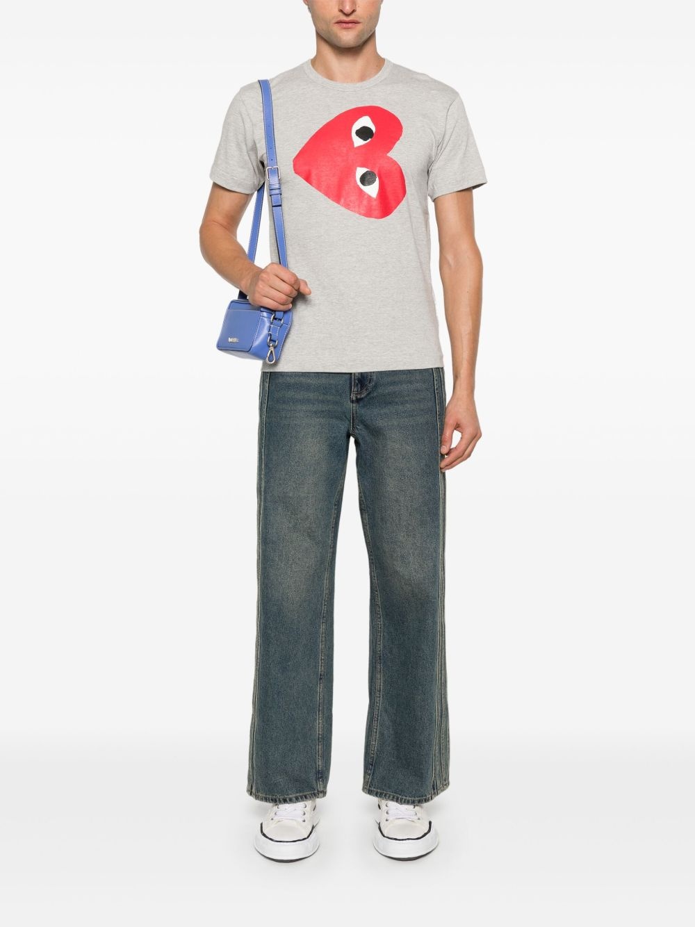 side heart-print T-shirt - 2