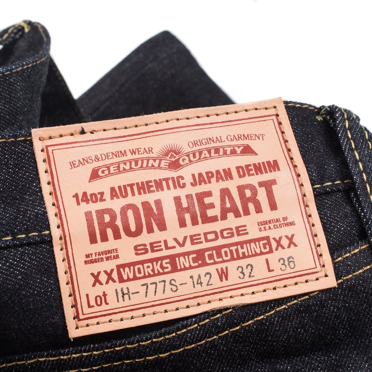 IH-777S-142 14oz Selvedge Denim Slim Taper Indigo - 6