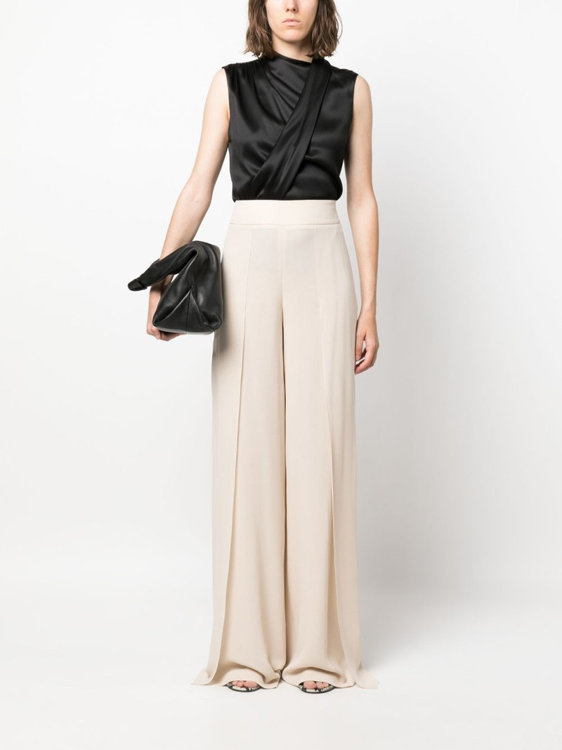 AKRIS side-slit layered silk trousers outlook