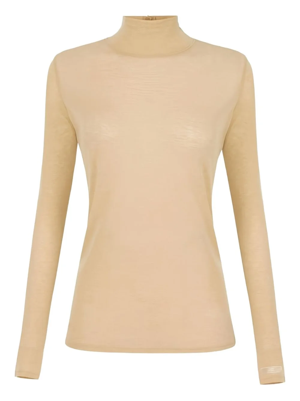 high-neck button jersey top - 1