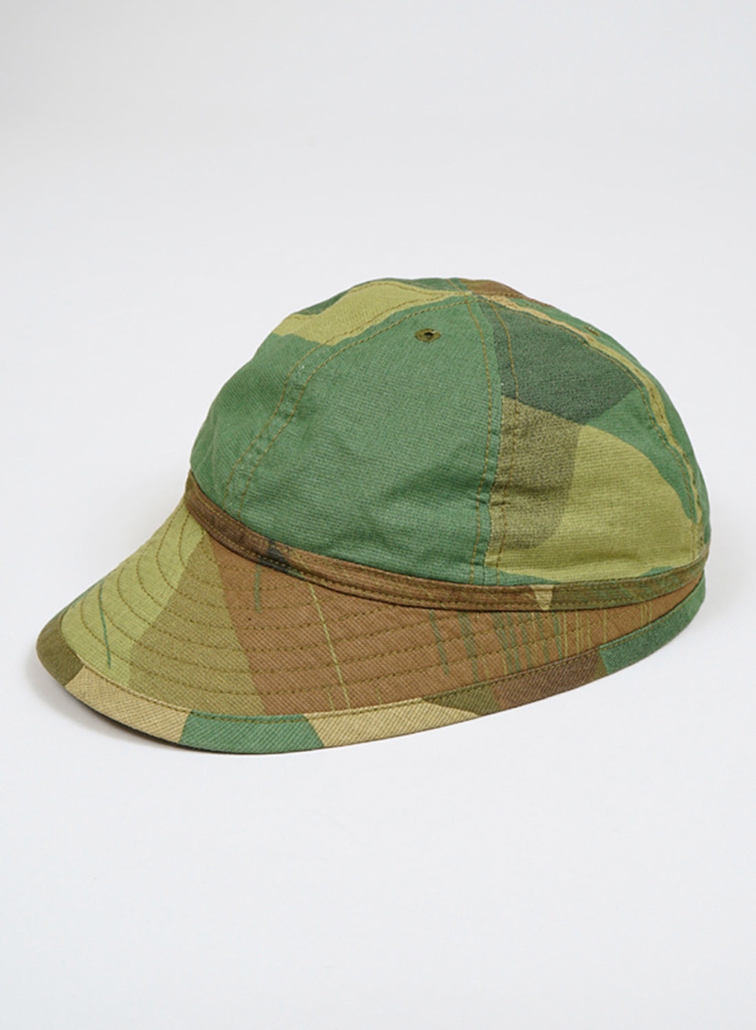 40's US Army Cap Fade Cloth in Green Camo - 1