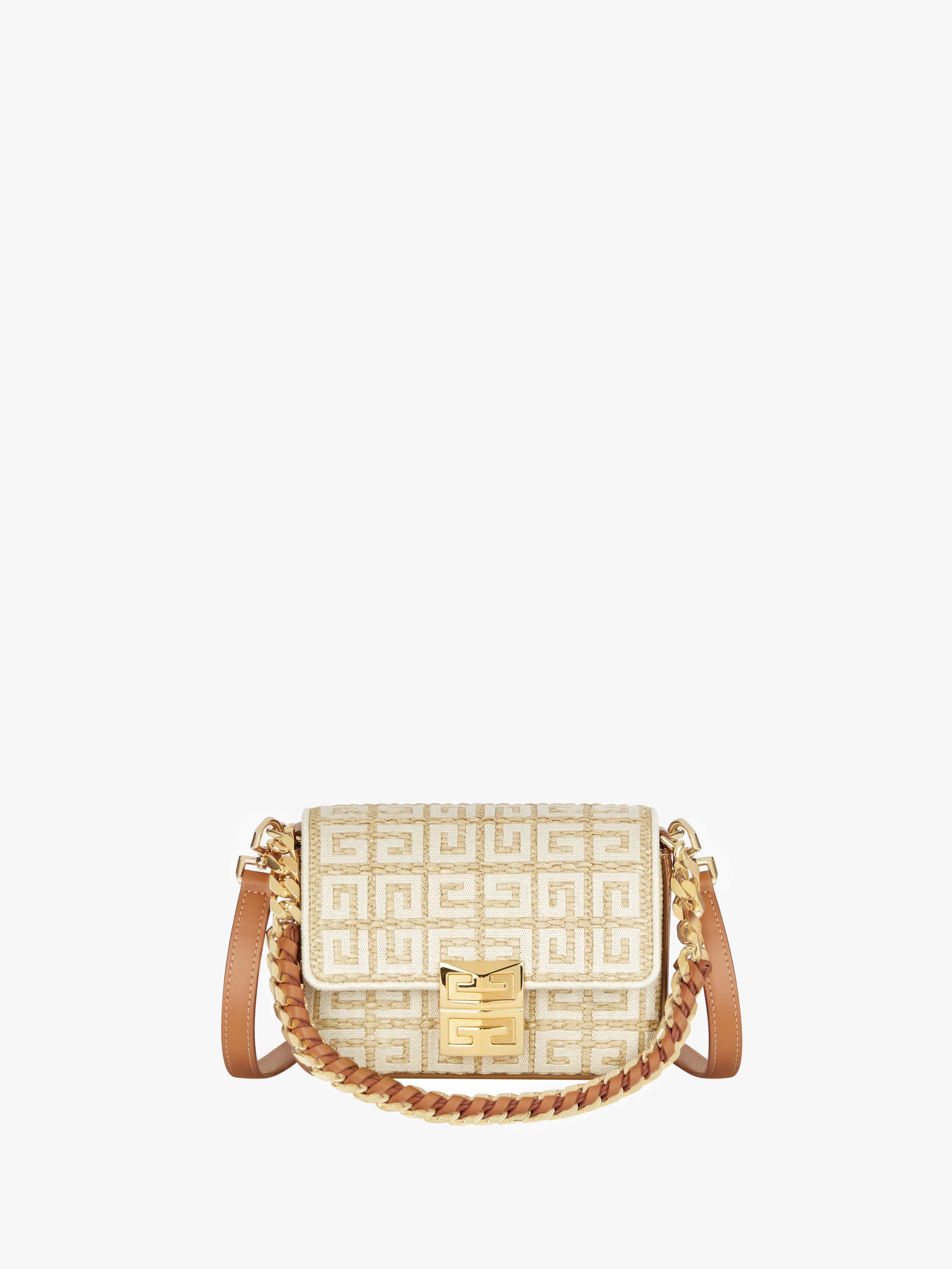 SMALL 4G BAG IN 4G EMBROIDERED RAFFIA WITH CHAIN - 1