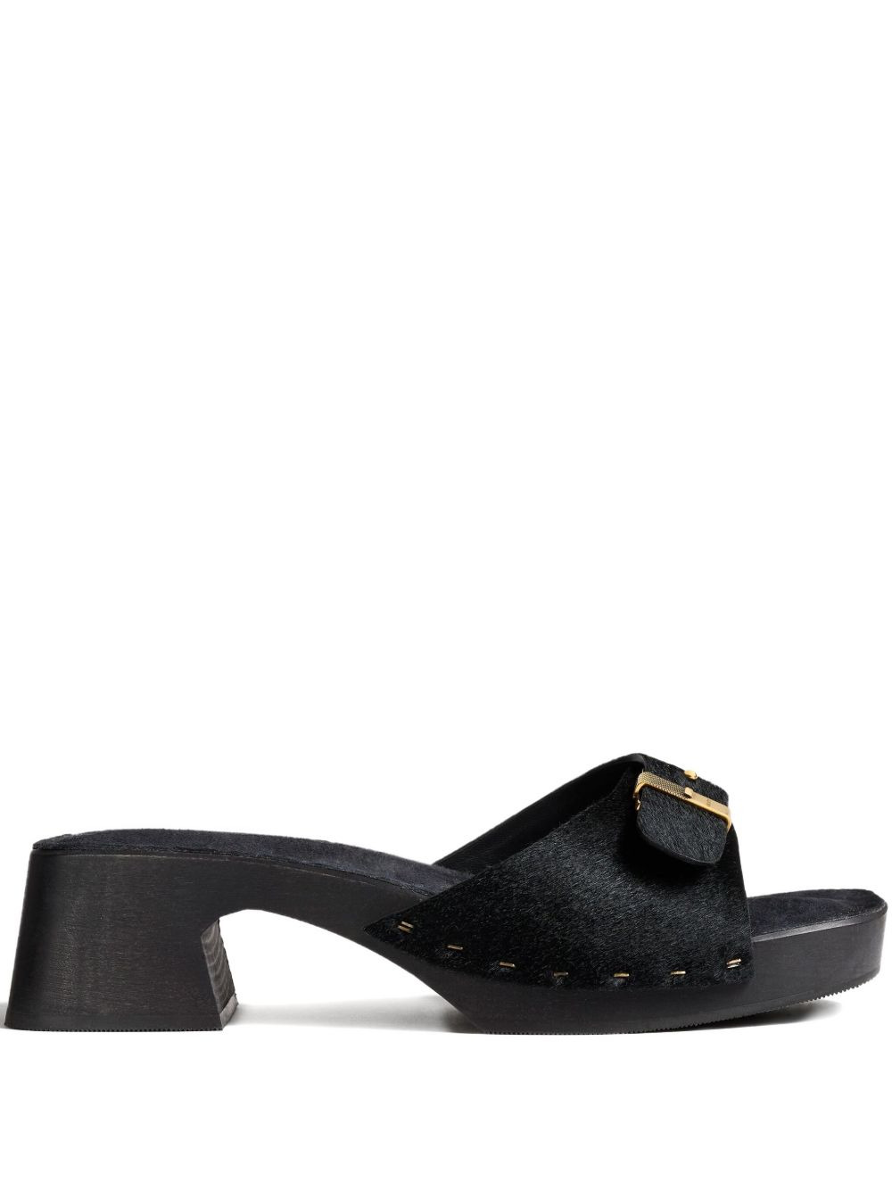 Britt Clog haircalf buckle mules - 1