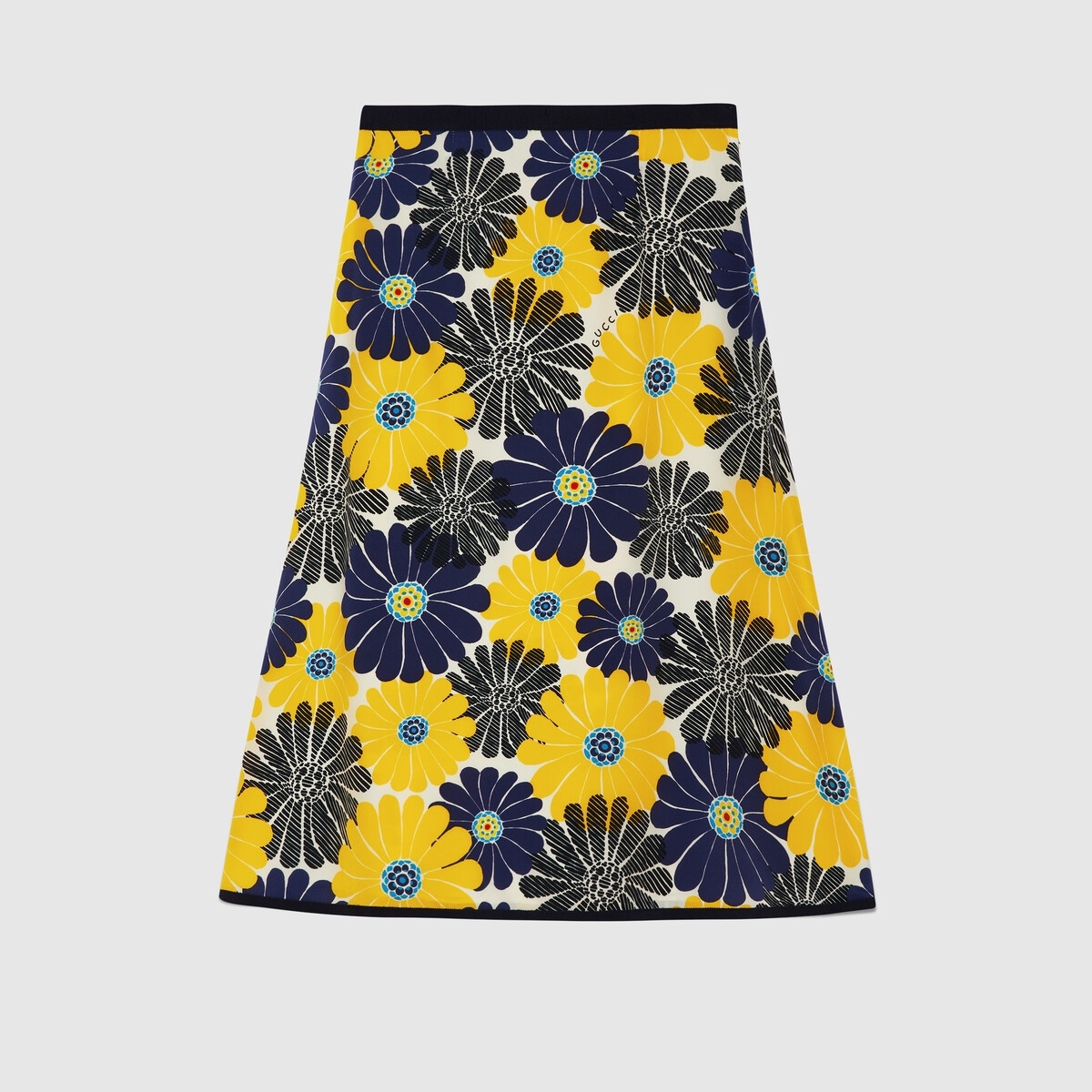 Gucci flower print silk skirt - 1