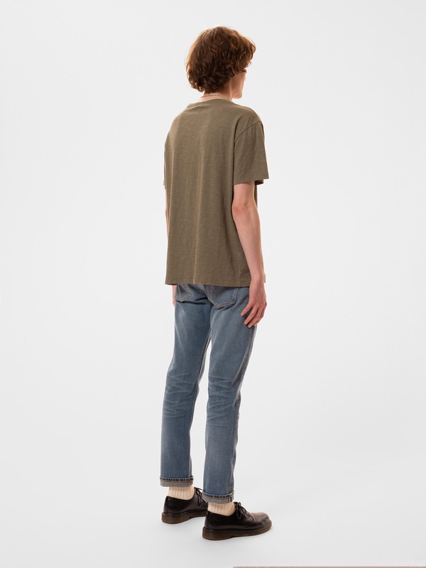 Roffe Slub T-Shirt Pale Olive - 4