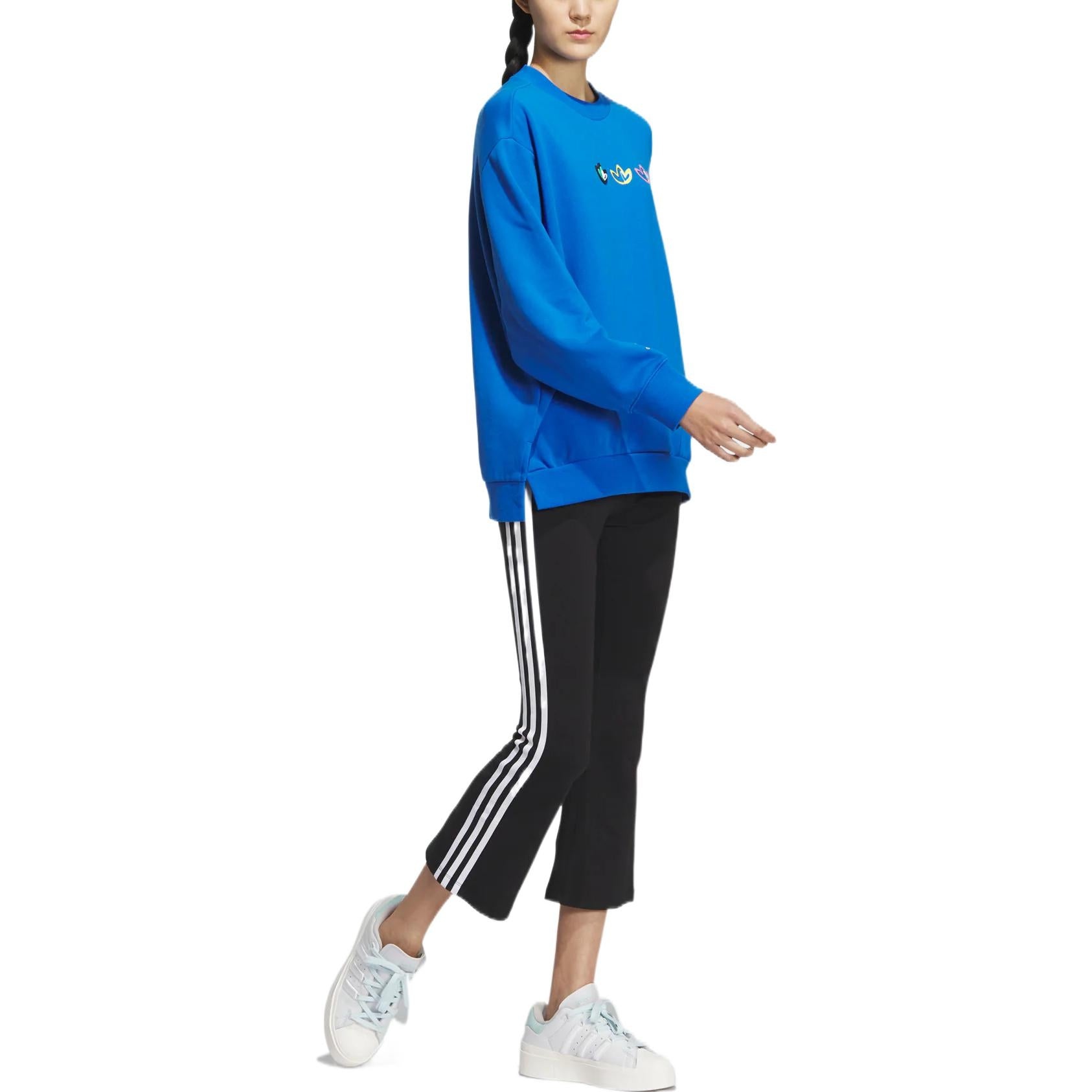 (WMNS) adidas Originals V-Day Crew Sweatshirt 'Blue' IK6859 - 4