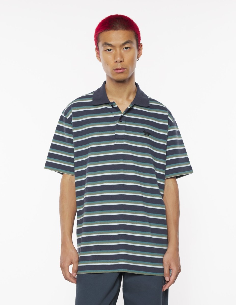 PROFILE FOX PATCH TRI COLOR STRIPES POLO - 3