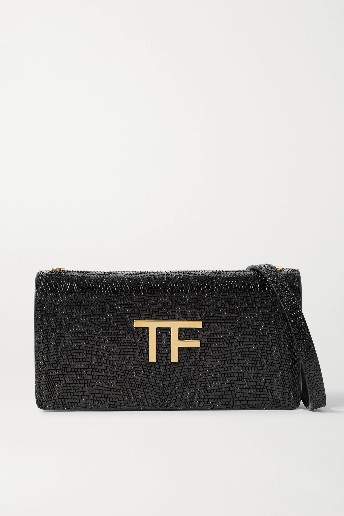 TF mini embellished lizard-effect leather shoulder bag - 1