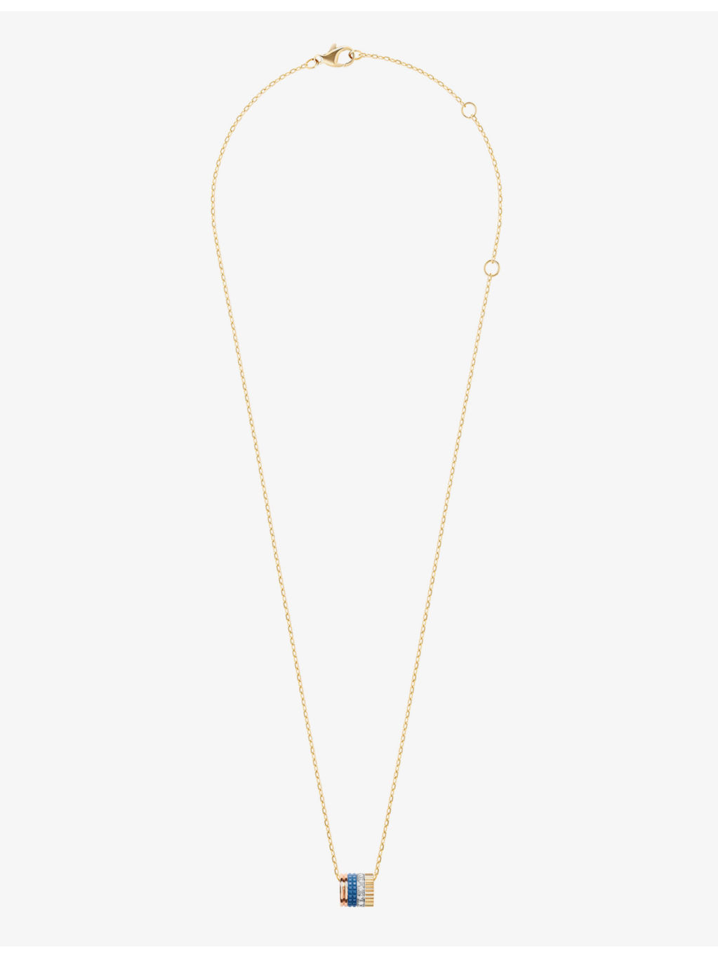 Quatre Blue Edition 18ct yellow, white and rose-gold, ceramic and 0.17ct diamond pendant necklace - 3