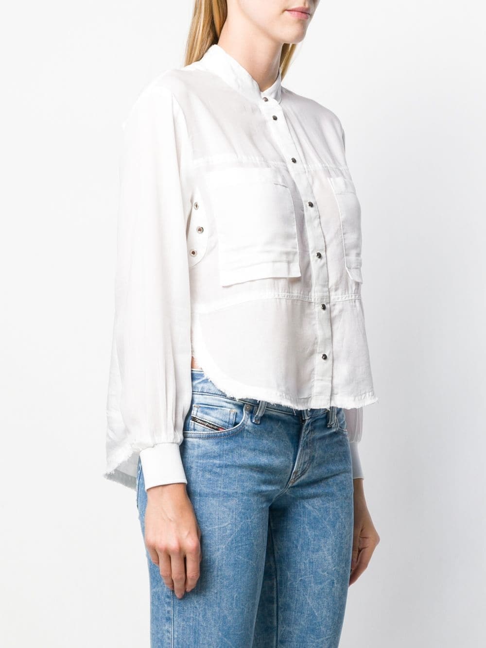 fluid shirt with knitted detail - 4