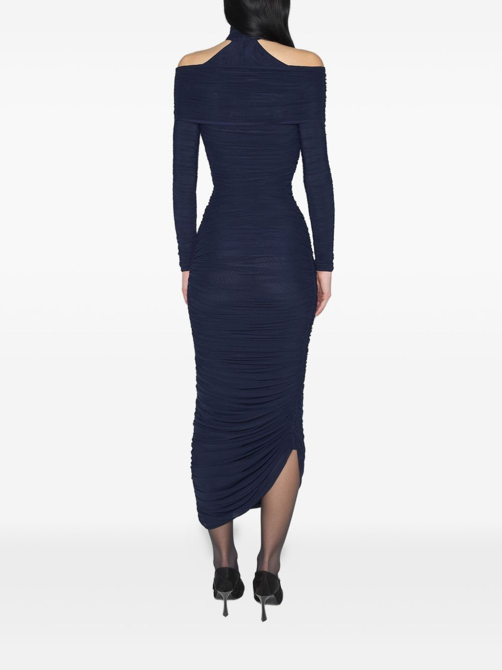 draped midi dress - 3