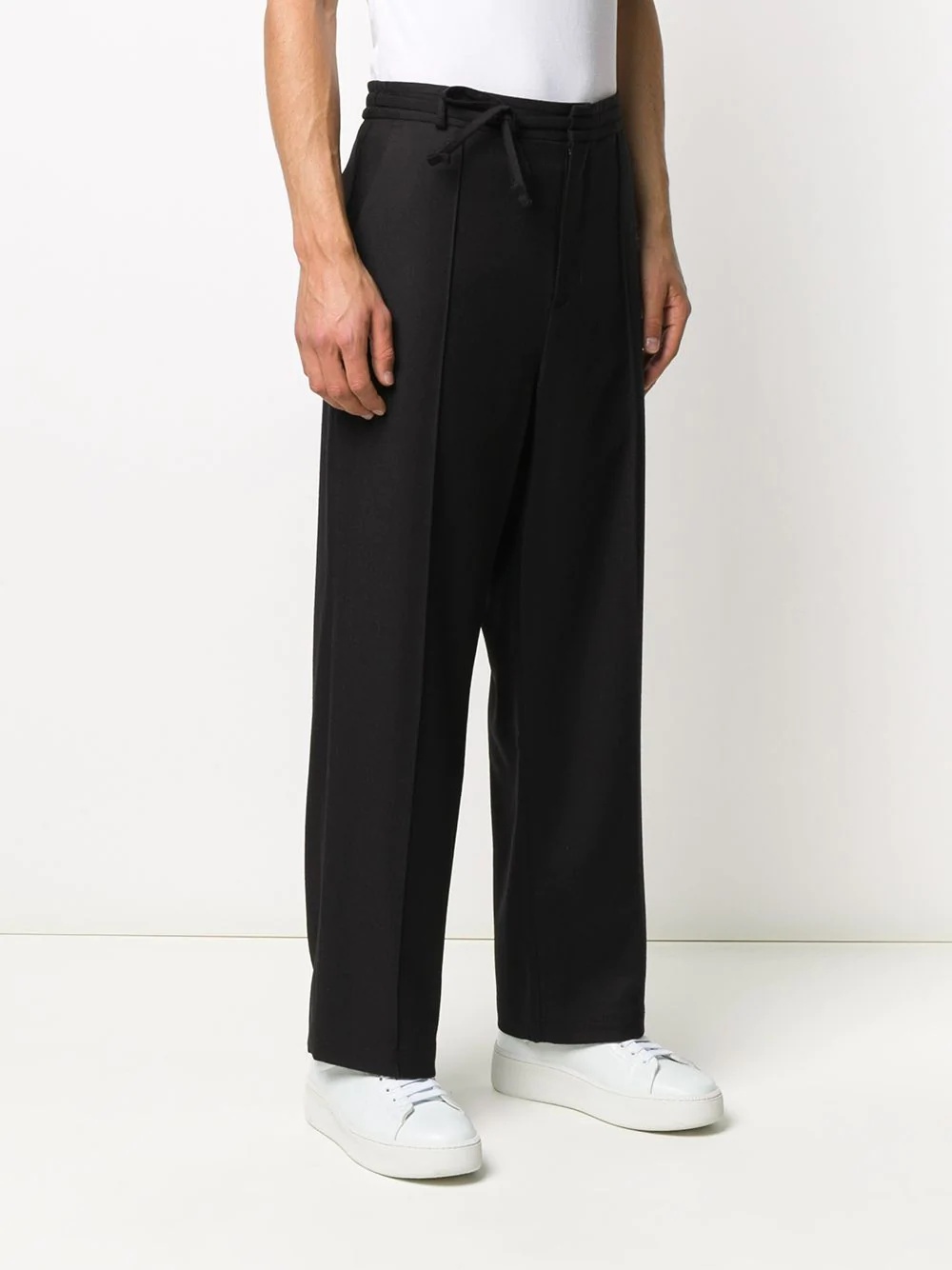 tie-waist wide-leg trousers - 3