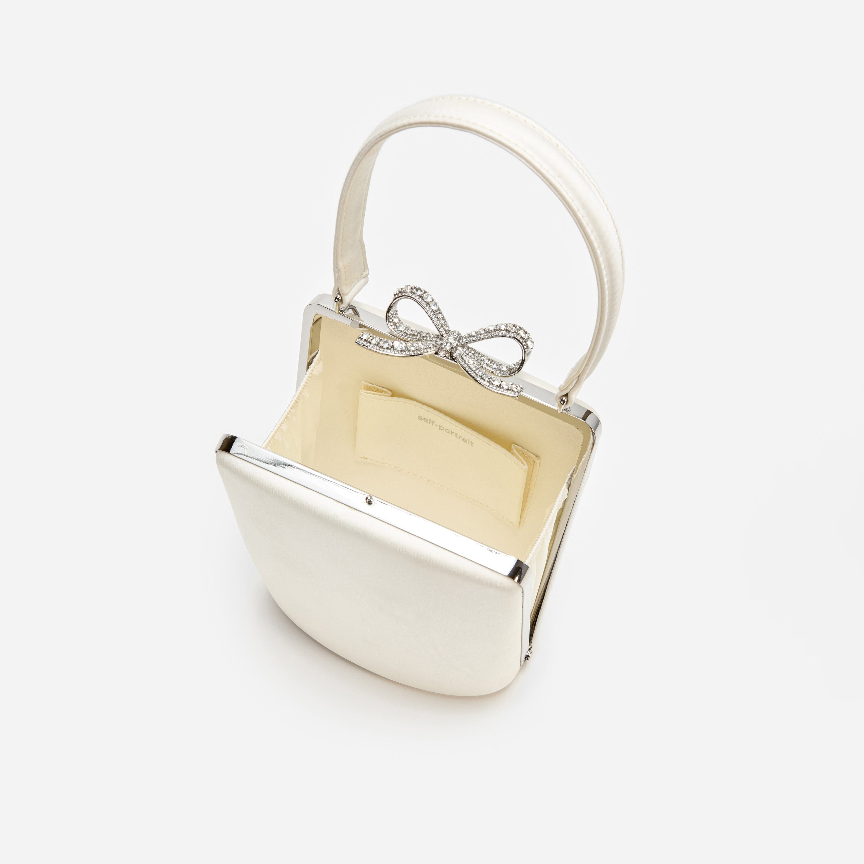 Champagne Satin Mini Bow Bag - 4