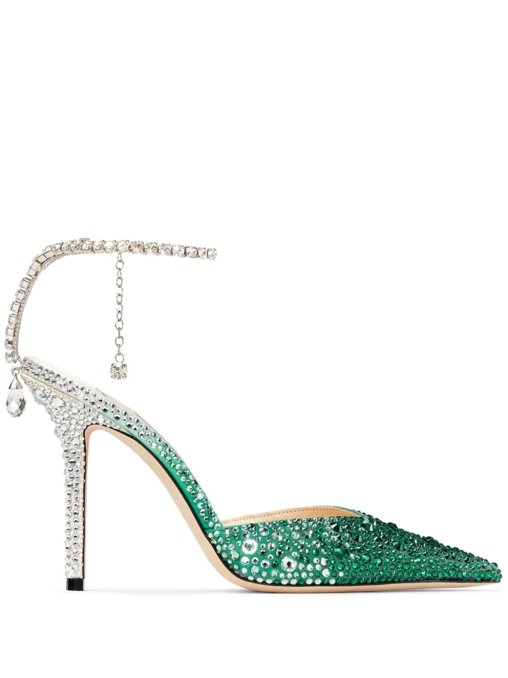 Saeda 100mm crystal-embellished pumps - 1