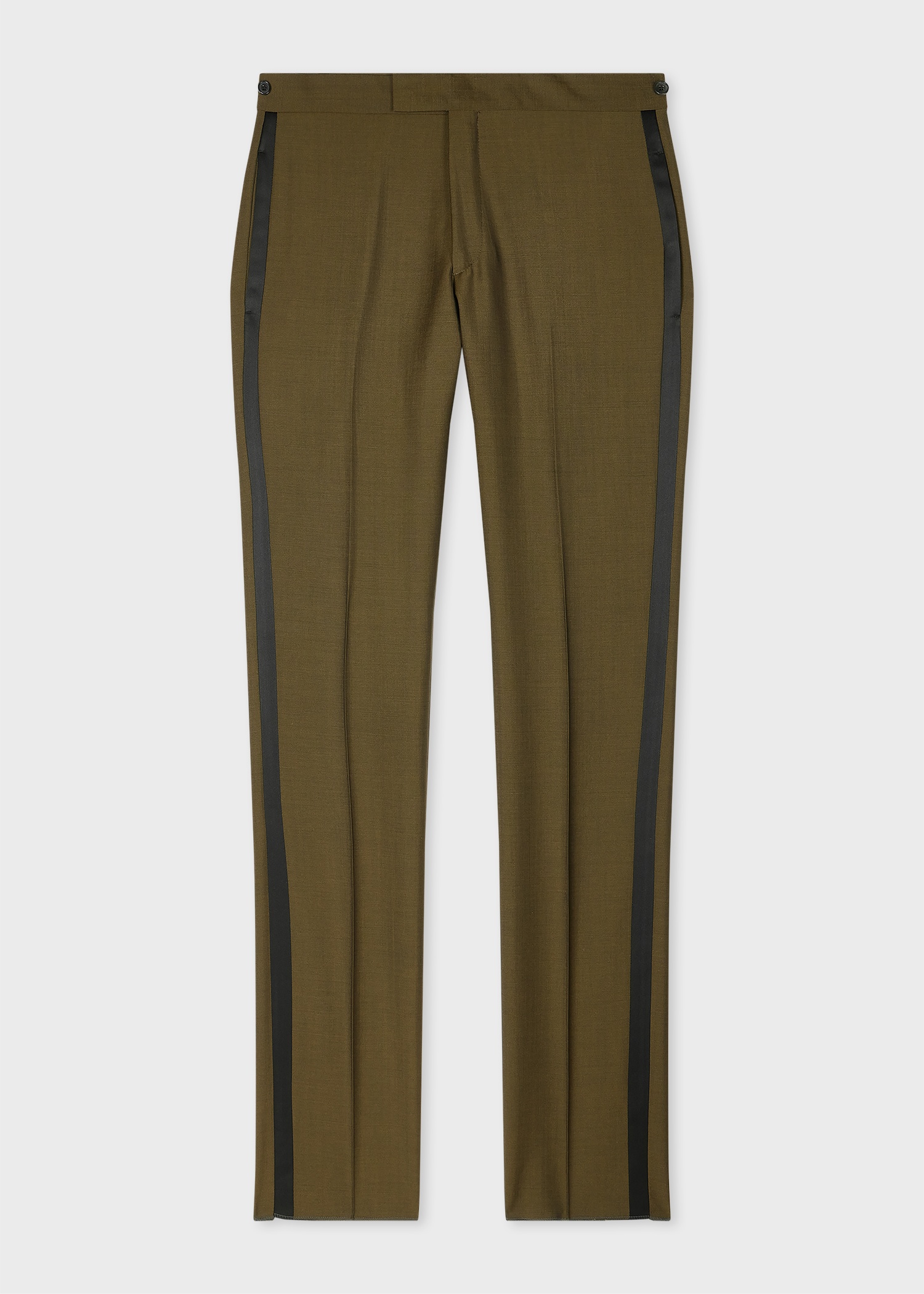 Slim-Fit Khaki Wool-Mohair Evening Trousers - 1
