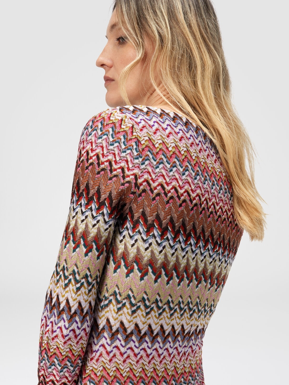Mini Dress with Zigzag Pattern - 5