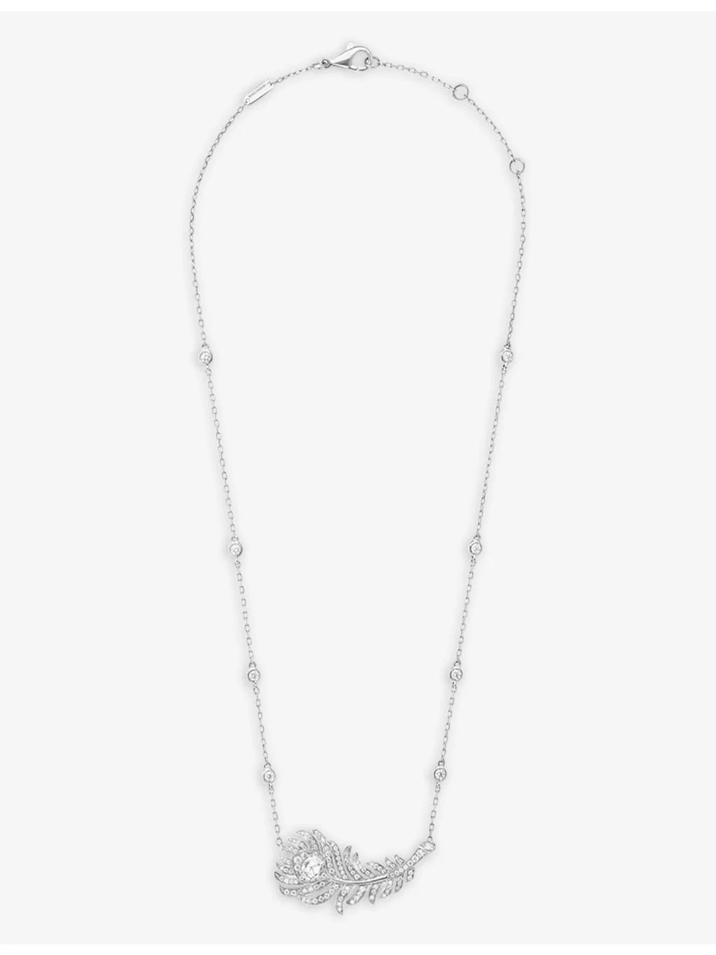 Plume de Paon 18ct white-gold and diamond necklace - 1