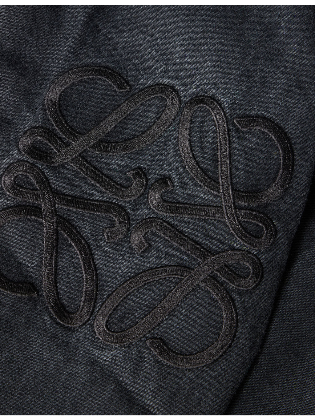 Anagram-Embroidery Relaxed-Fit Denim Jacket - 6
