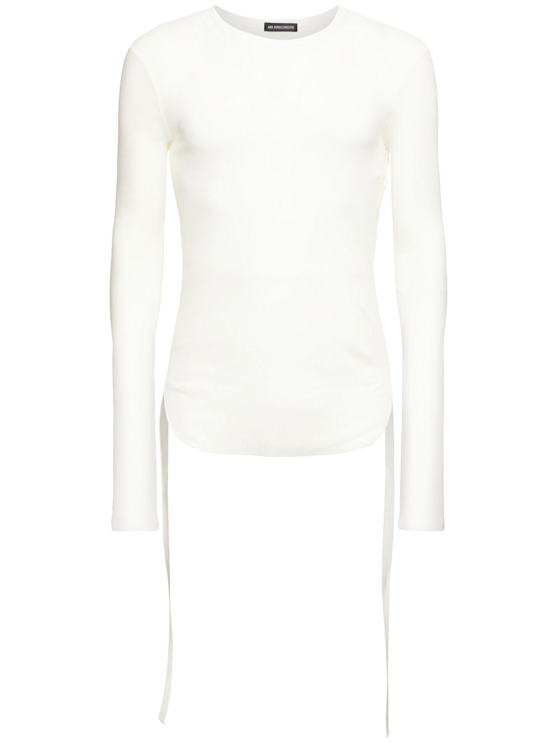 Brando wrinkled cropped long sleeve top - 1