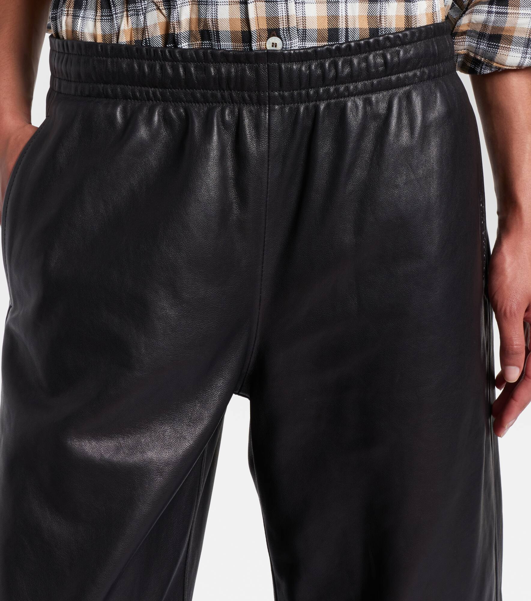 Leather wide-leg pants - 4
