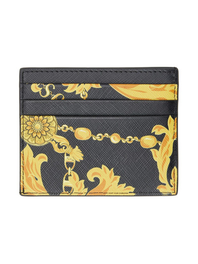 VERSACE JEANS COUTURE Black Chain Couture Card Holder outlook