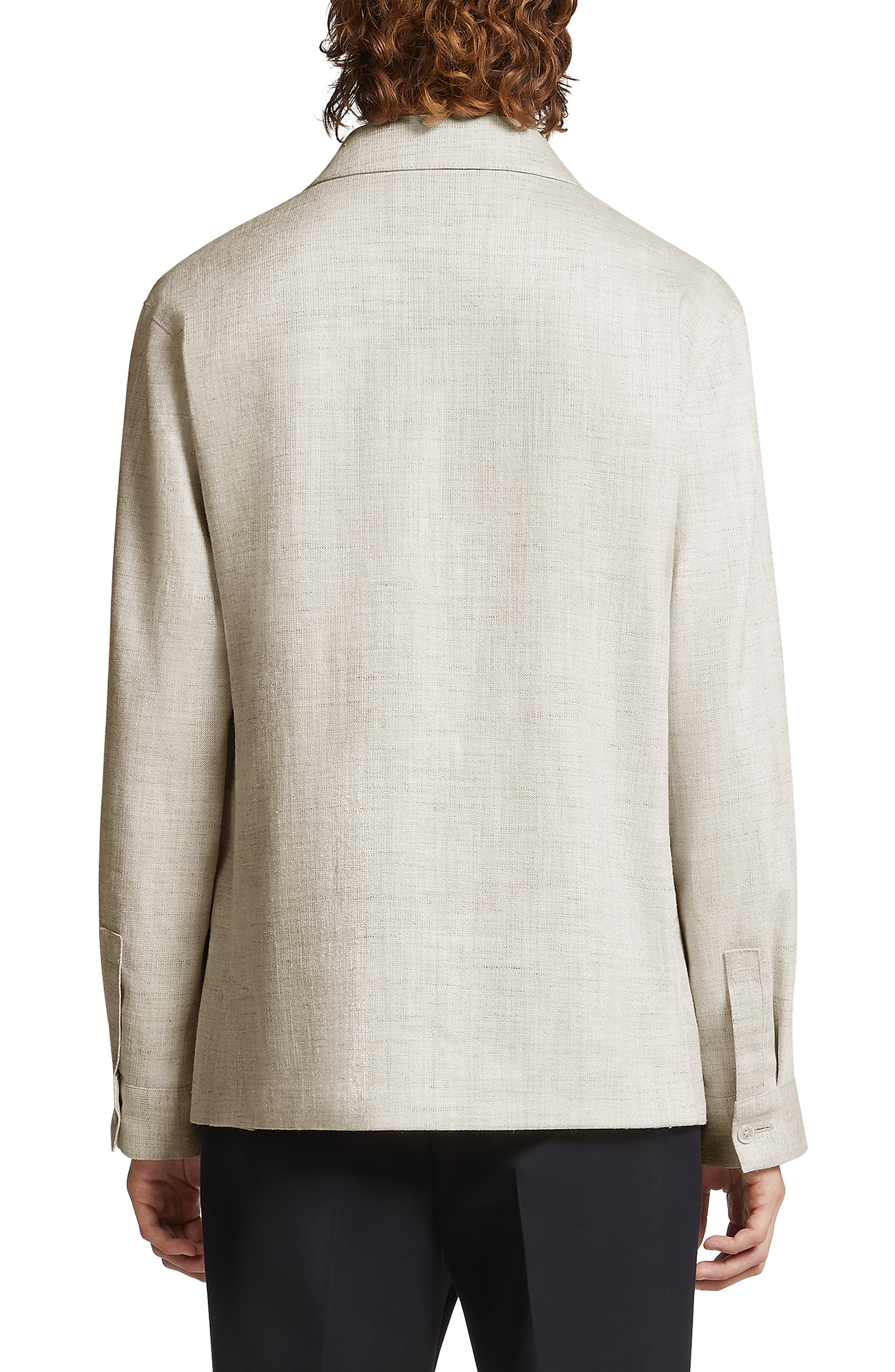 Silk & Linen Blend Chore Jacket - 2