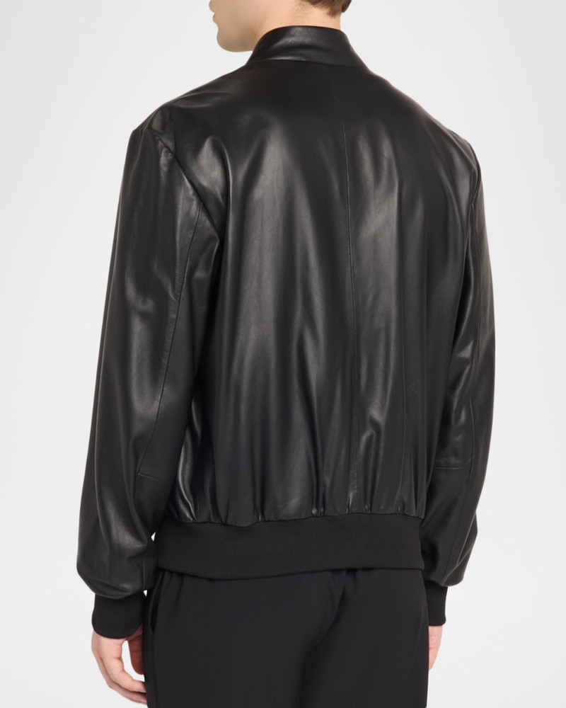 Men's Oversized-Pocket Leather Bomber Jacket 3