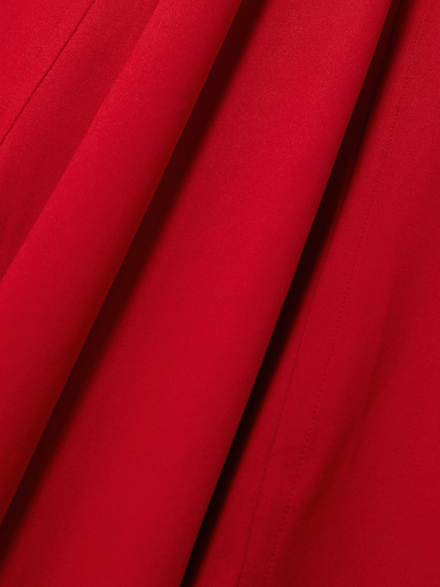 Cutout ruched satin-jersey midi dress Red - 4