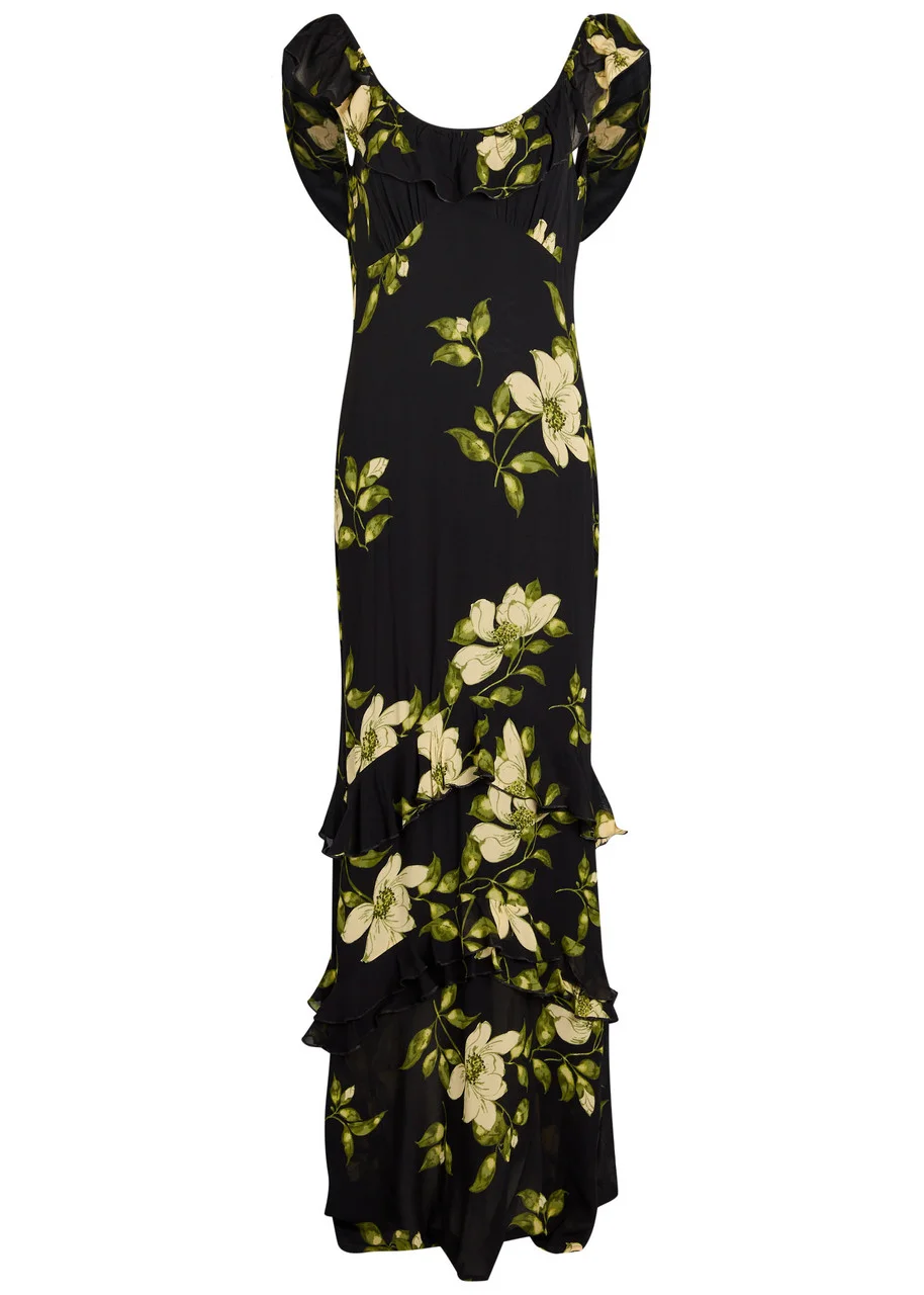 Reformation Tripoli Floral-print Silk-georgette Maxi Dress - 1