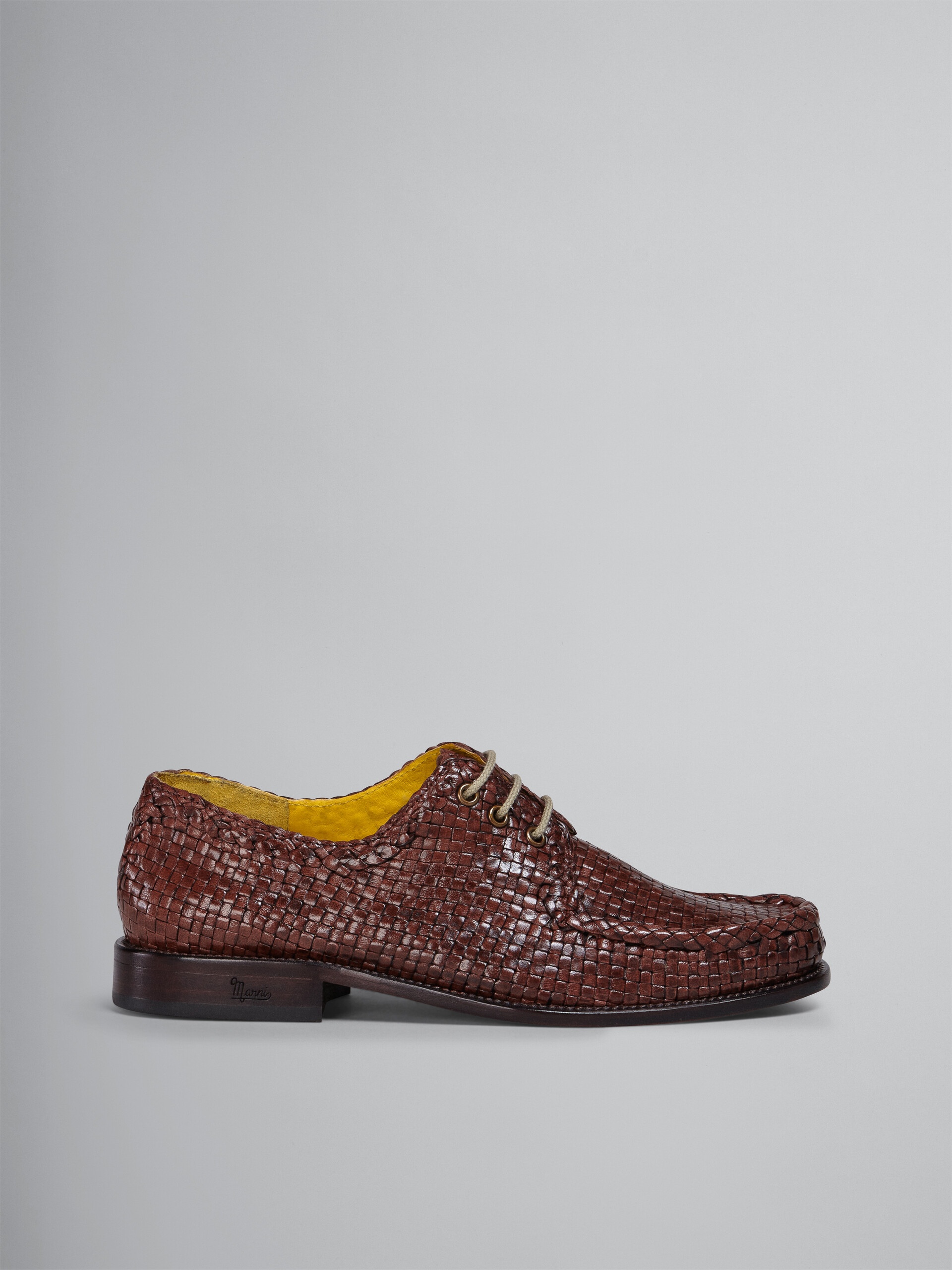 DERBY LACE-UP IN LIGHTWEIGHT WOVEN LEATHER - 1