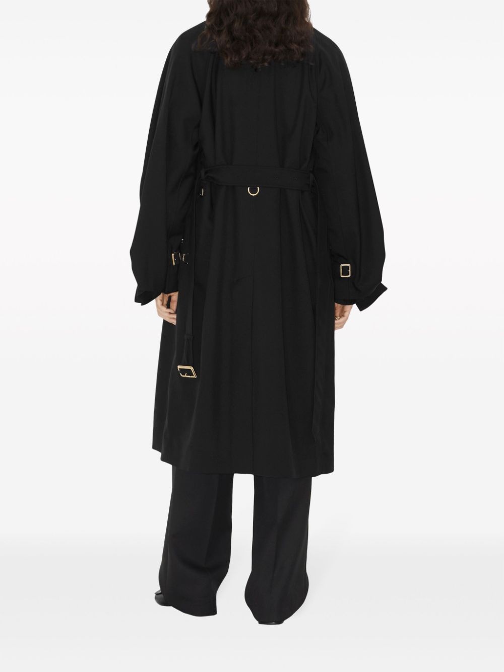 belted-waist double-breasted coat - 4