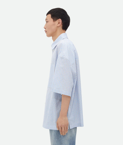 Bottega Veneta Cotton Linen Check Overshirt With "BV" Embroidery outlook