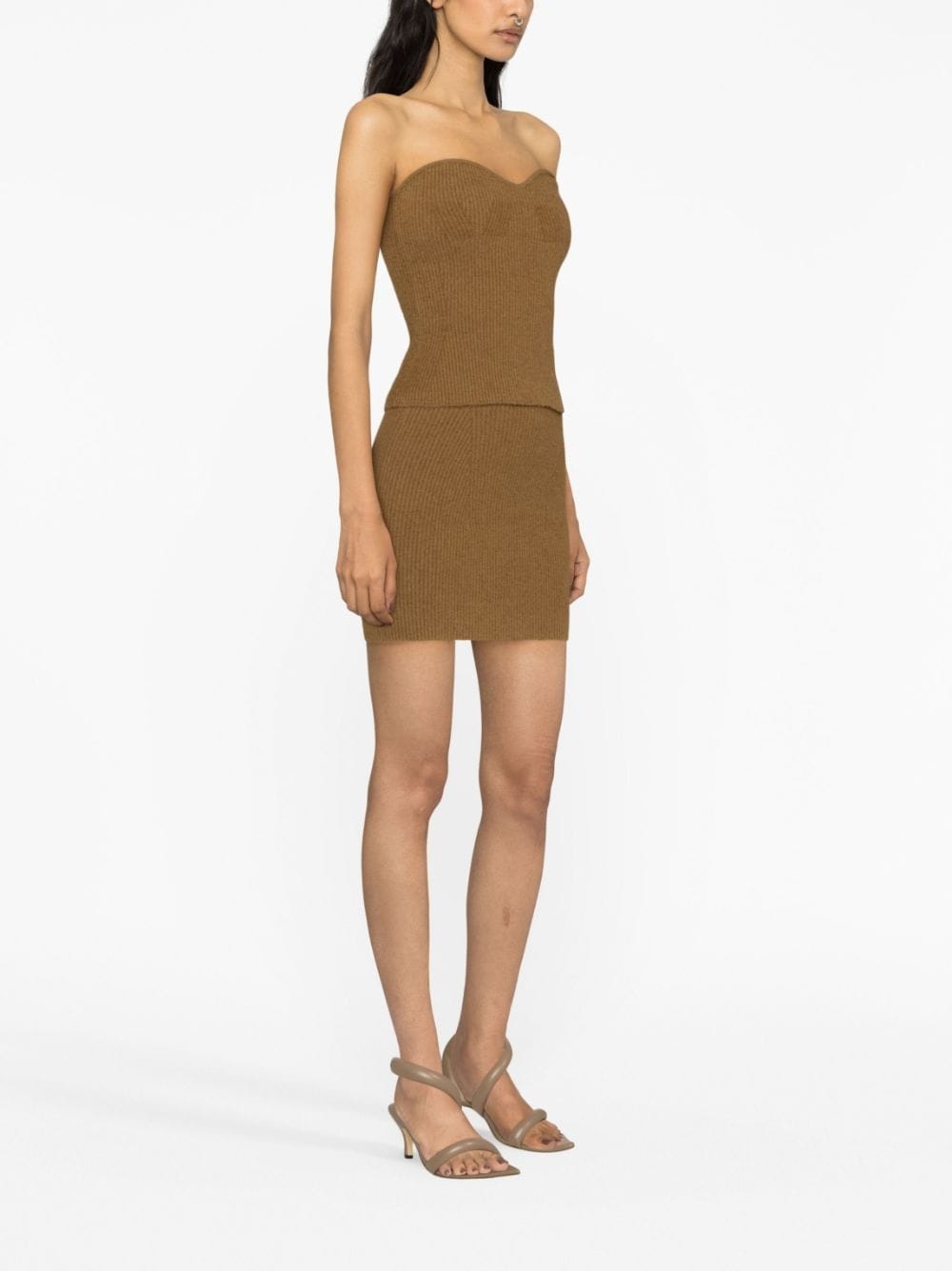 ribbed-knit bandeau top - 3