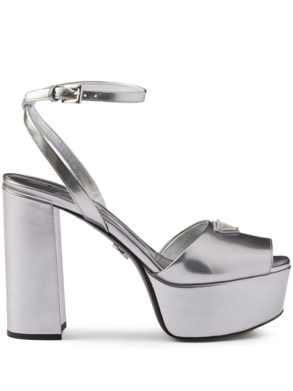115mm leather platform sandals - 1
