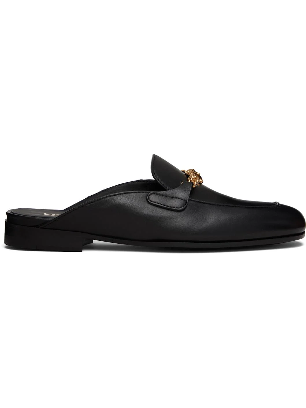Black Medusa Leather Loafers - 1
