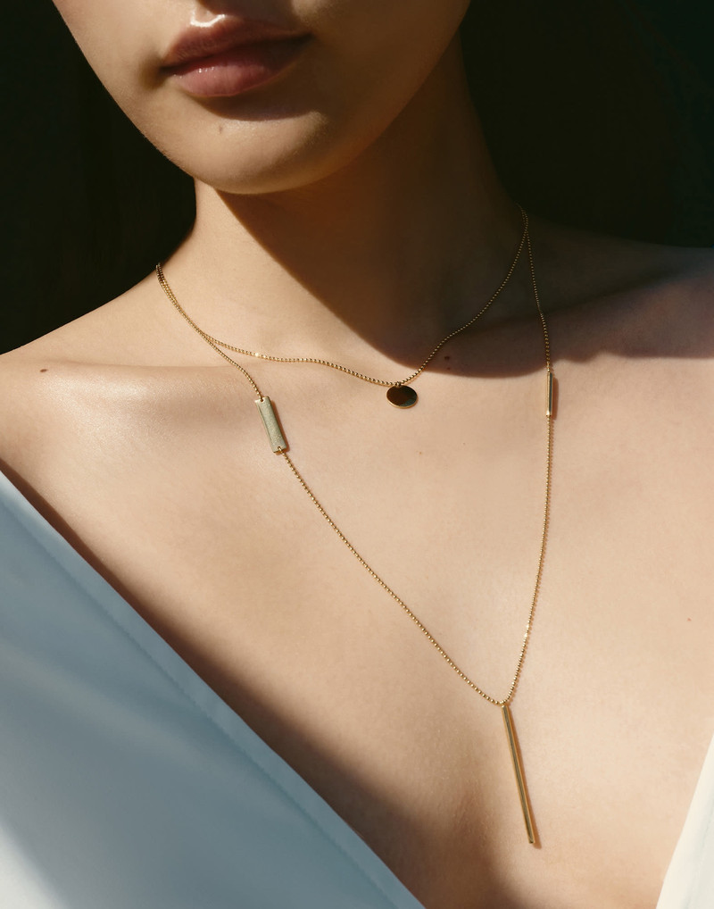 Brunello Cucinelli 18k Gold necklace with 0.015ct Diamond outlook