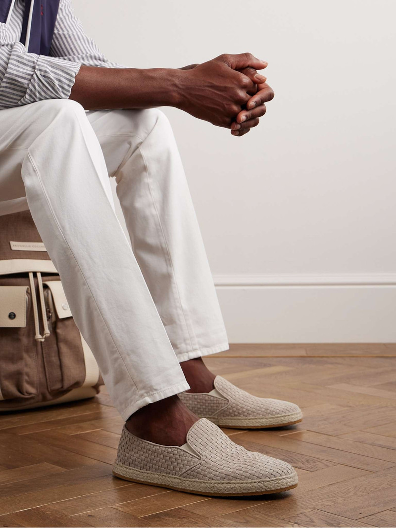 Brunello Cucinelli Woven Suede Espadrillas outlook