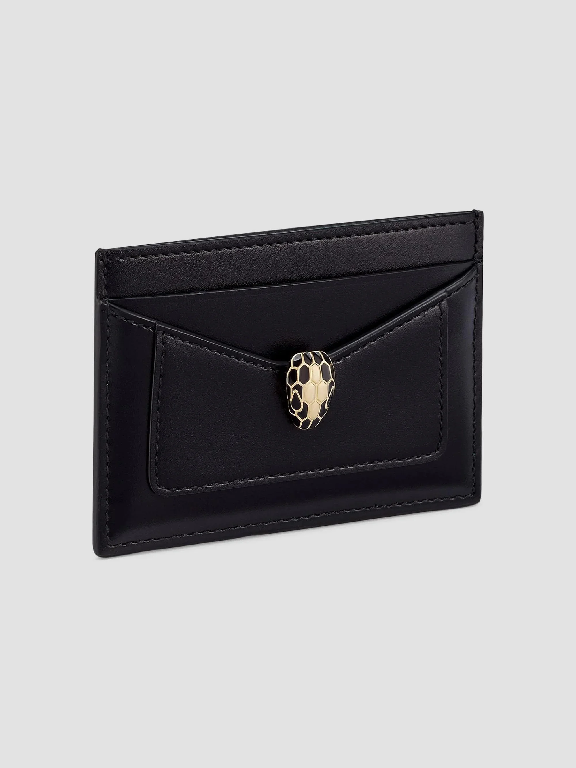 Women's Serpenti Forever Leather Card Holder - Black - 1