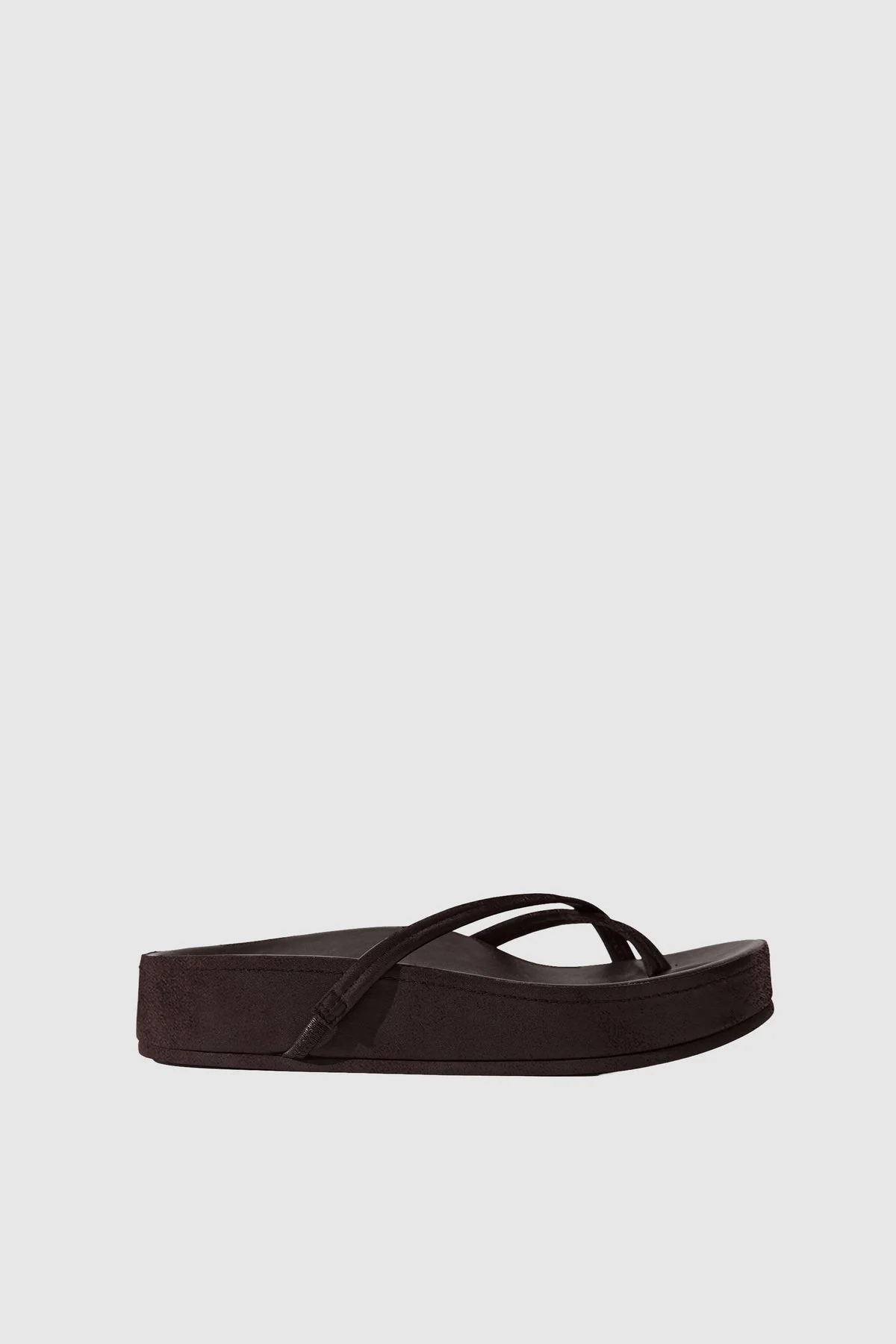 Suede Cross Strap Flatform - Coffee - 1