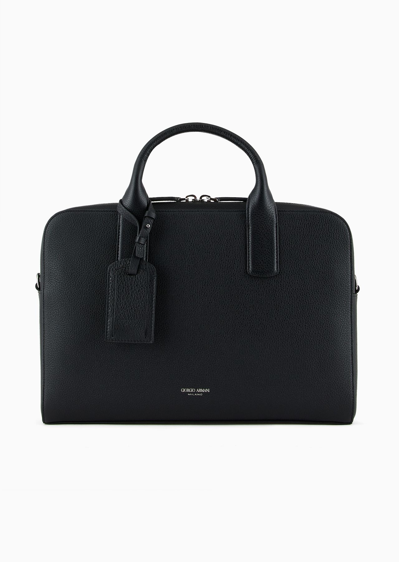 Pebbled leather briefcase - 1