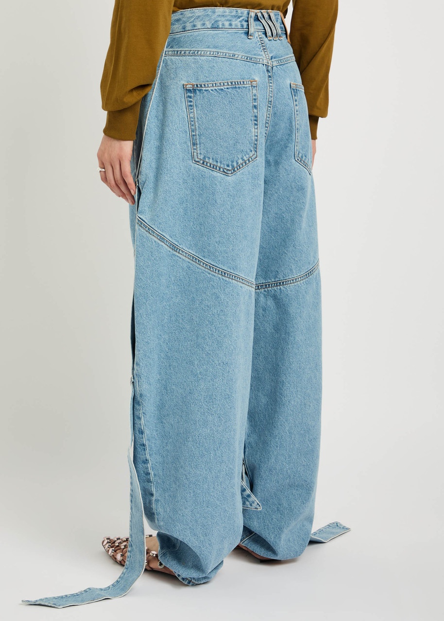 The Attico Tie-embellished Barrel-leg Jeans - 3