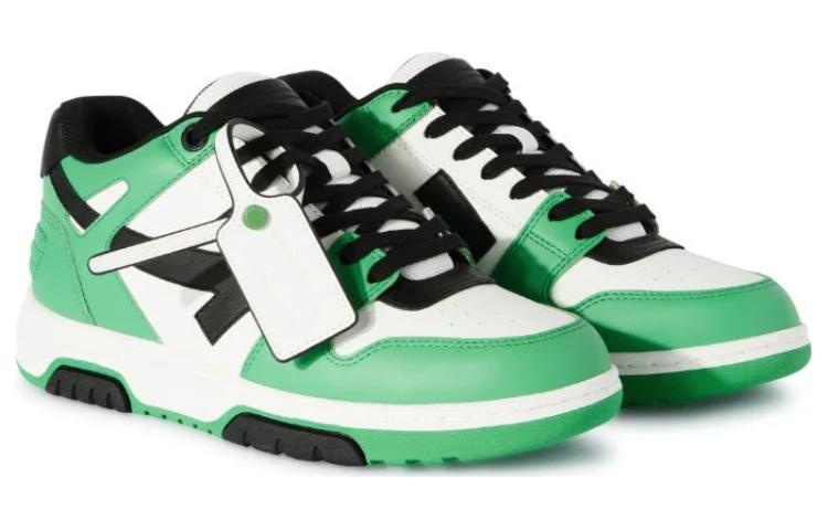 Off-White Out Of Office Leather Sneakers 'Neon Green Black White' OMIA189S24LEA0065510 - 2