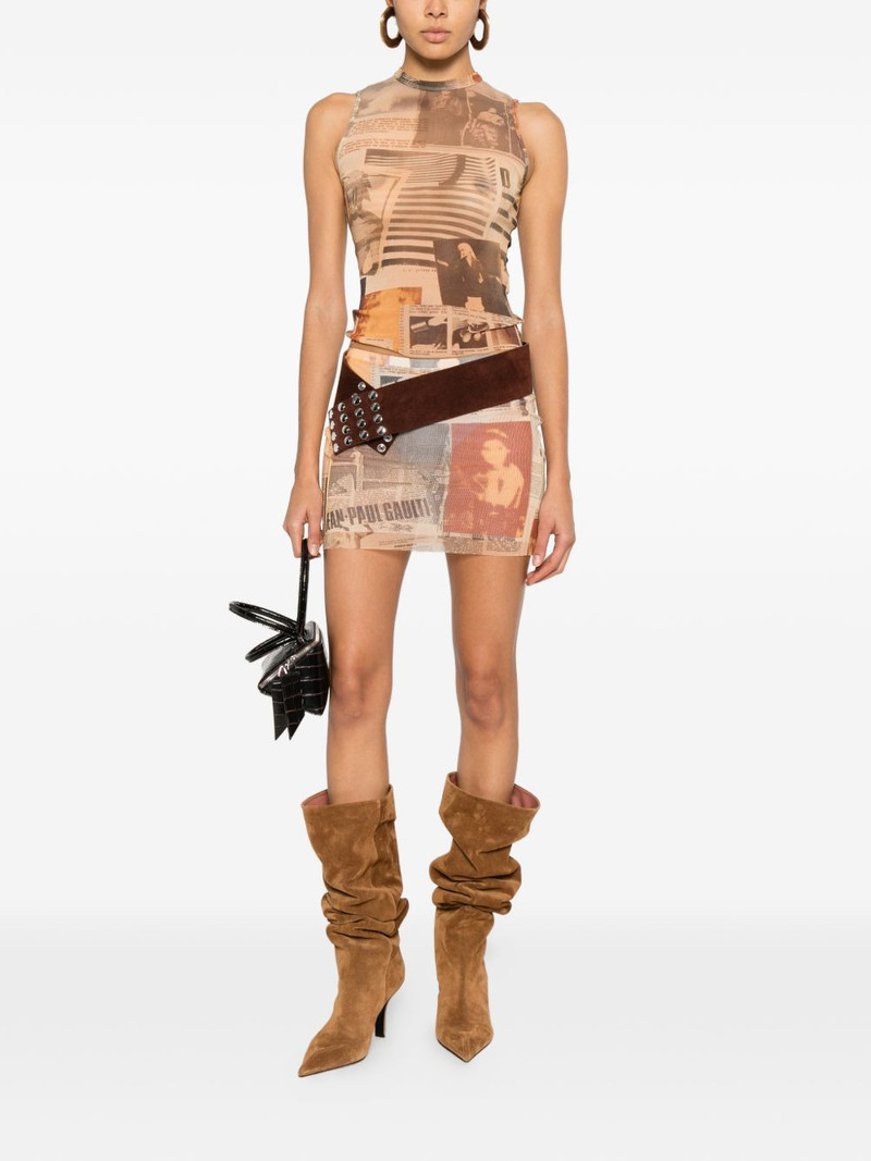 Jean Paul Gaultier newspaper-print top outlook