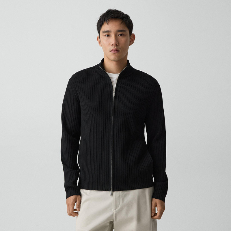 Ribbed Full-Zip Cardigan in Light Bilen 2