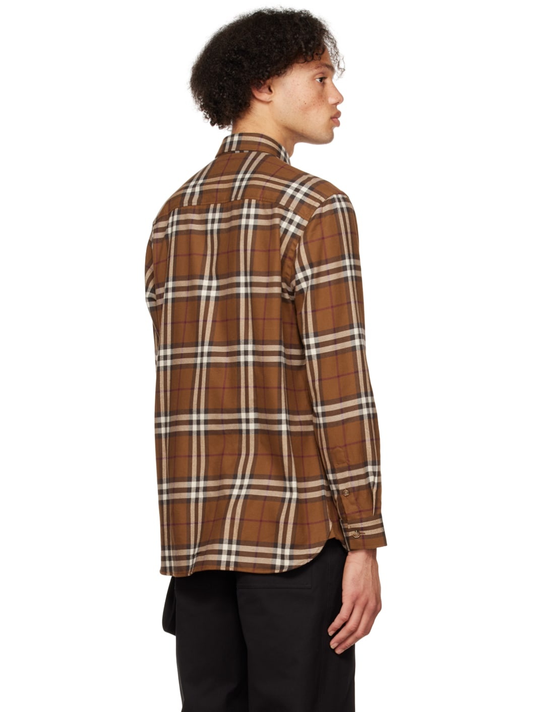Brown Button-Down Collar Shirt - 3
